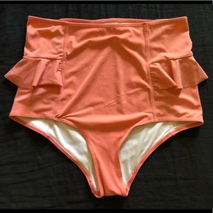 Kortni Jeane hip ruffle bottoms salmon